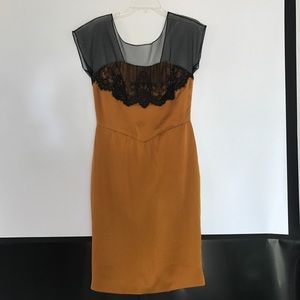 Miguelina silk + lace dress